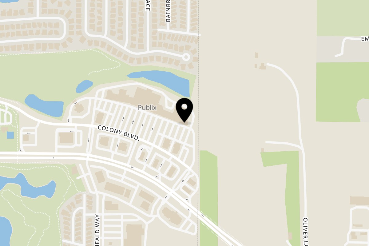 Map showing the location of Fiesta Grande Mexican Grill The Villages on 297 Colony Blvd in The Villages